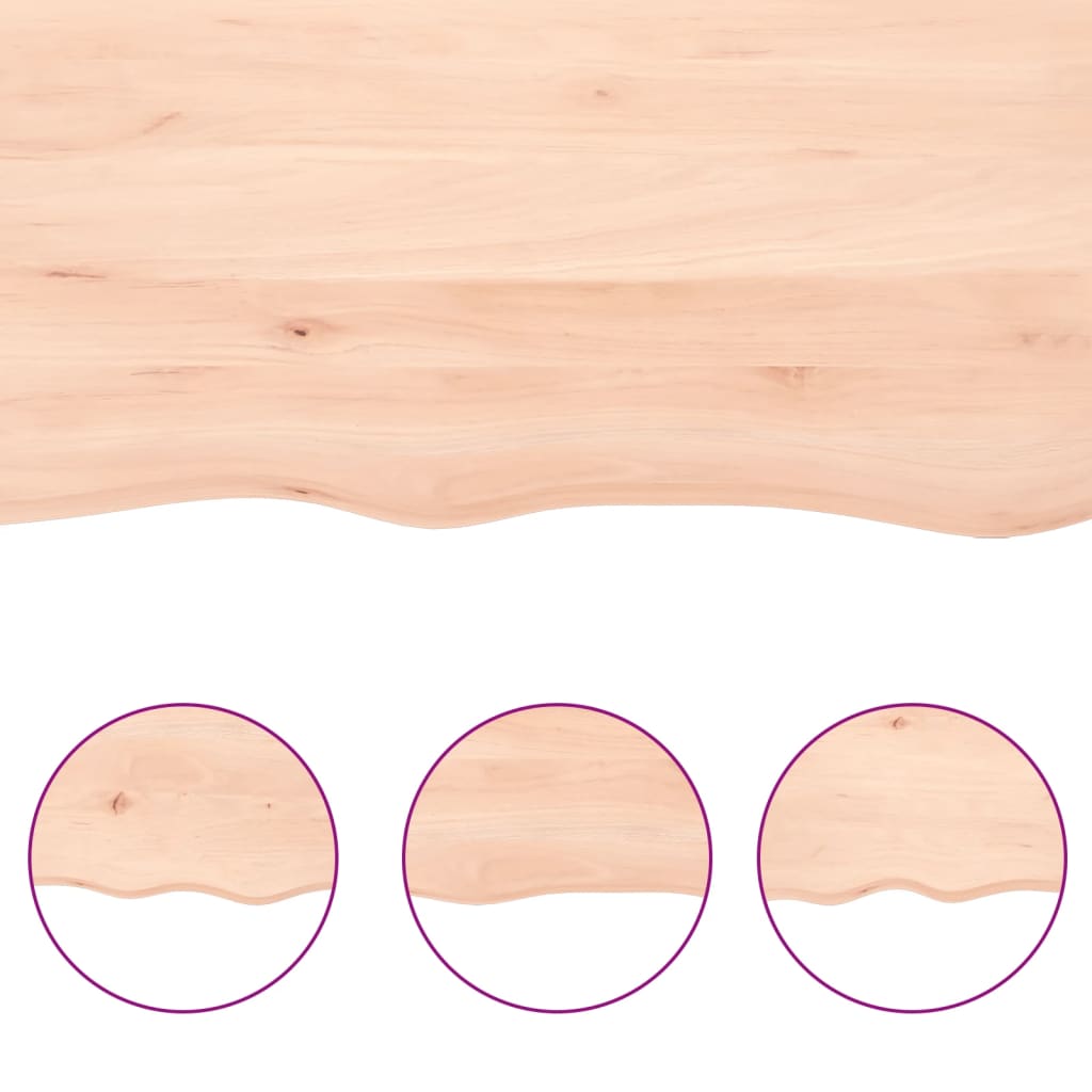Ripiano A Parete 100X60X(2-6) Cm Massello Rovere Non Trattato Naturale