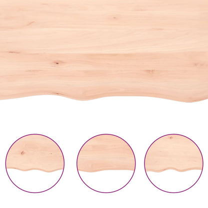 Ripiano A Parete 100X60X(2-6) Cm Massello Rovere Non Trattato Naturale
