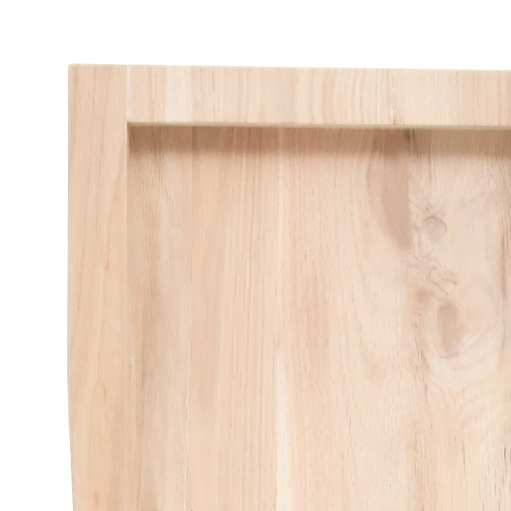 Ripiano A Parete 100X60X(2-6) Cm Massello Rovere Non Trattato Naturale