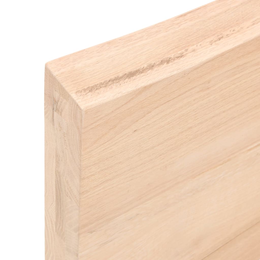 Ripiano A Parete 100X60X(2-6) Cm Massello Rovere Non Trattato Naturale