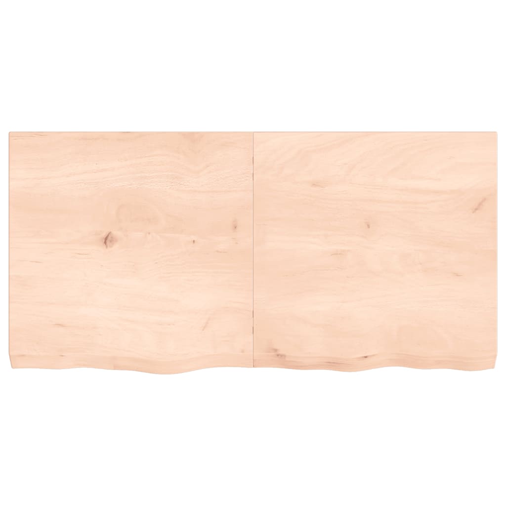 Ripiano A Parete 100X60X(2-6) Cm Massello Rovere Non Trattato Naturale
