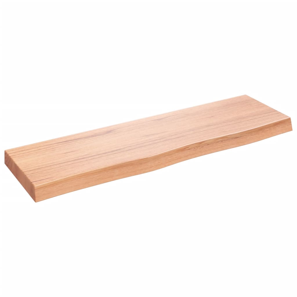 Ripiano Muro Marrone 100X30X(2-6) Cm Massello Rovere Trattato Marrone Chiaro