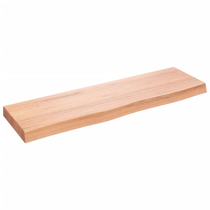 Ripiano Muro Marrone 100X30X(2-6) Cm Massello Rovere Trattato Marrone Chiaro