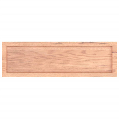 Ripiano Muro Marrone 100X30X(2-6) Cm Massello Rovere Trattato Marrone Chiaro