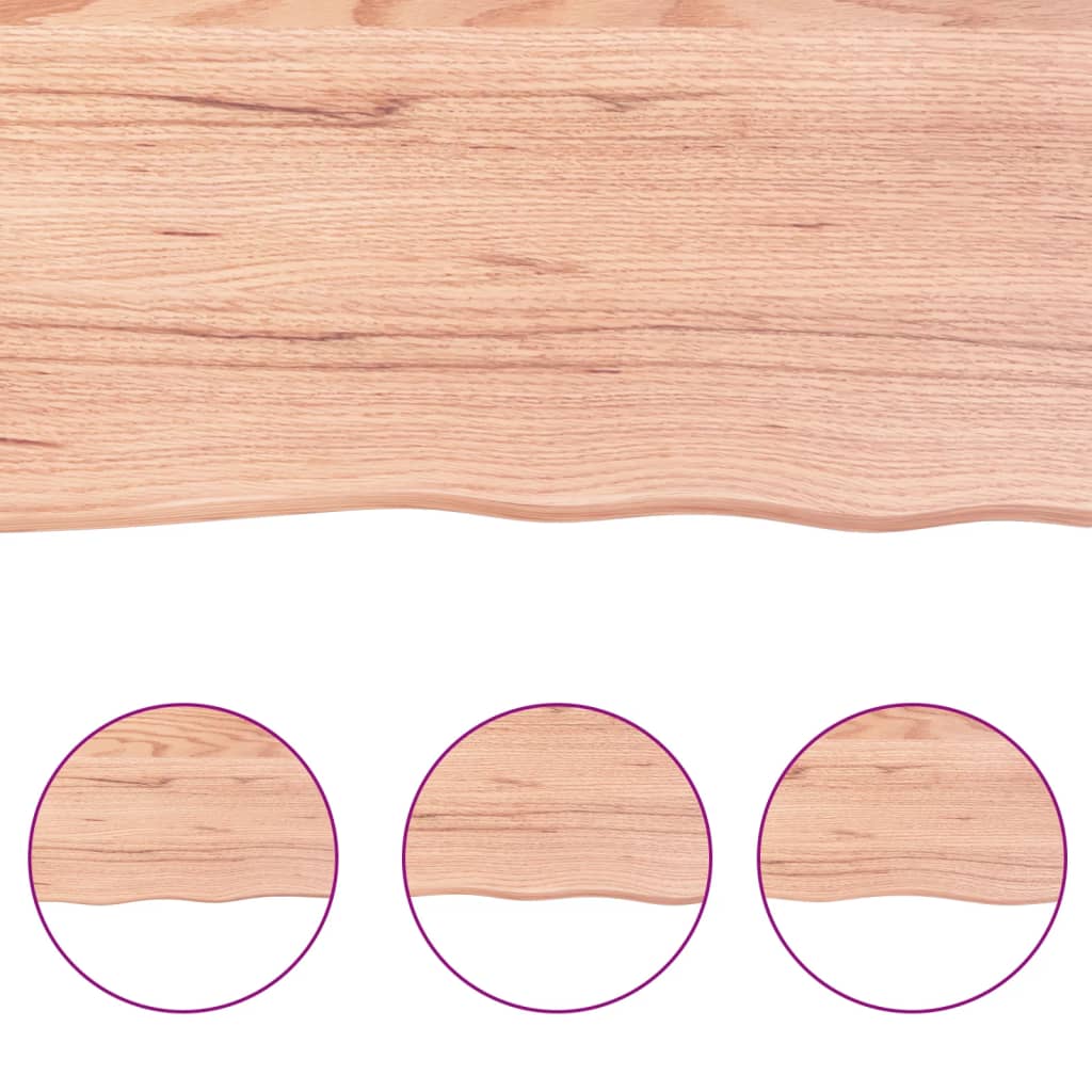 Ripiano Muro Marrone 100X30X(2-6) Cm Massello Rovere Trattato Marrone Chiaro