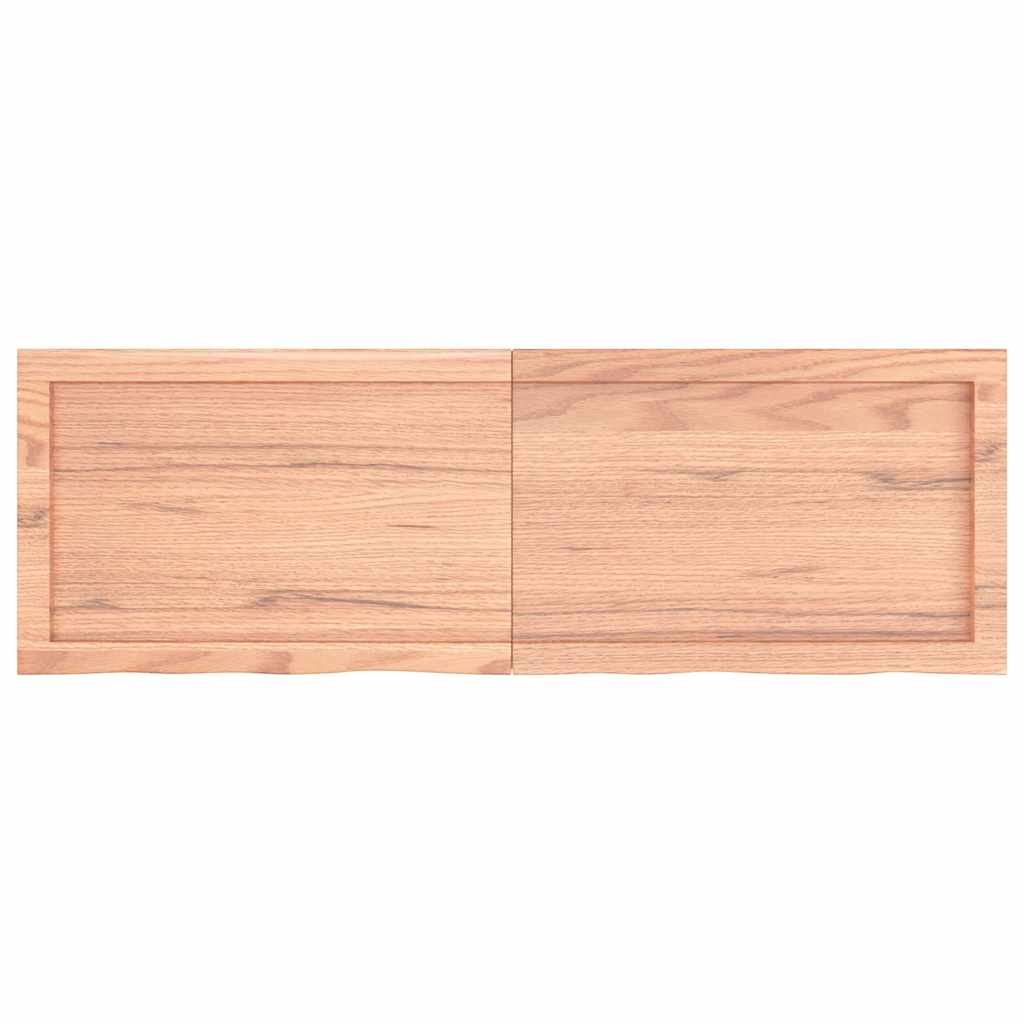 Ripiano Muro Marrone 100X30X(2-6) Cm Massello Rovere Trattato Marrone Chiaro