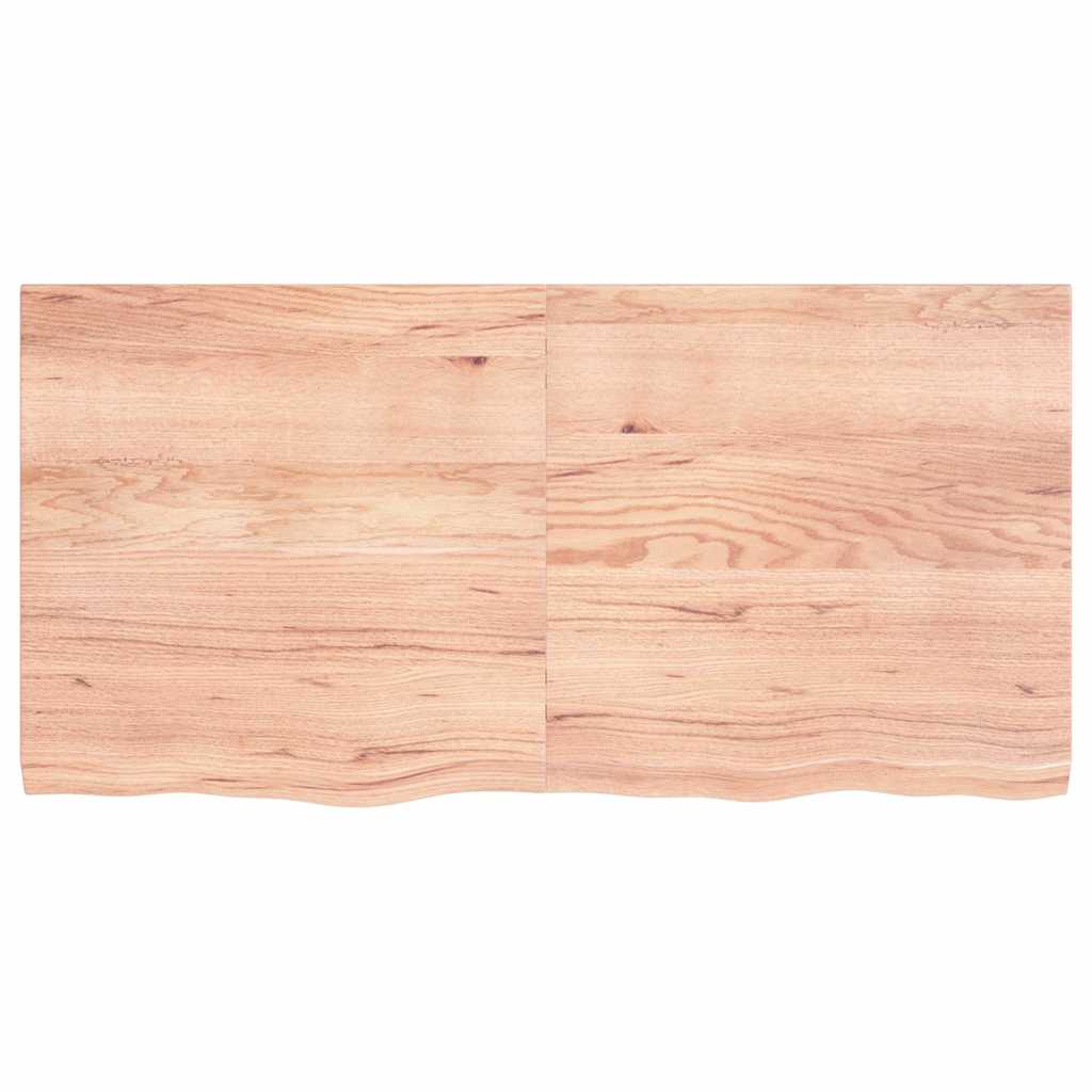 Ripiano Muro Marrone 100X30X(2-6) Cm Massello Rovere Trattato Marrone Chiaro