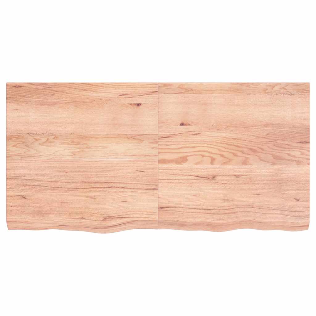 Ripiano Muro Marrone 100X30X(2-6) Cm Massello Rovere Trattato Marrone Chiaro