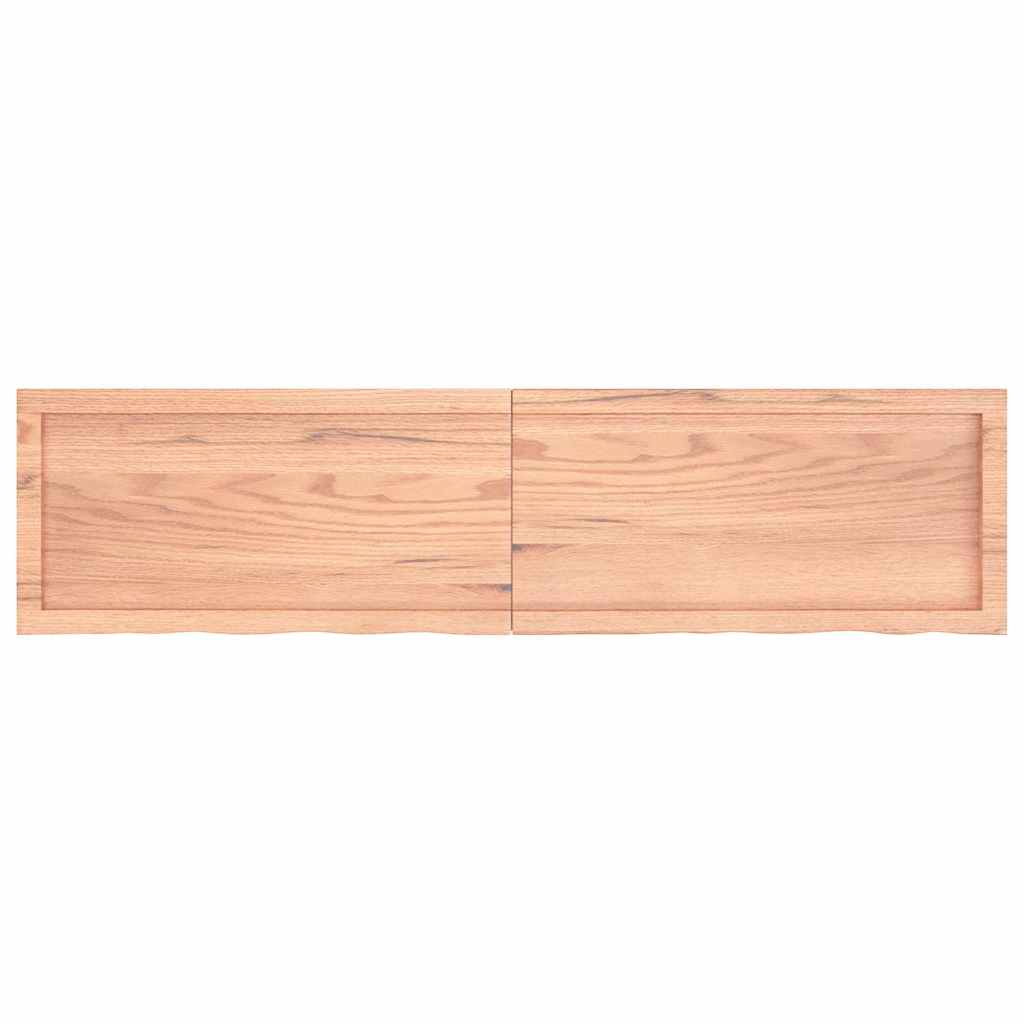 Ripiano Muro Marrone 100X30X(2-6) Cm Massello Rovere Trattato Marrone Chiaro