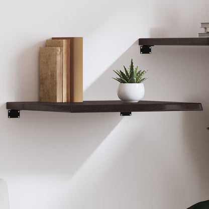 Ripiano 80X30X(2-6) Cm Massello Rovere Trattato Marrone Scuro
