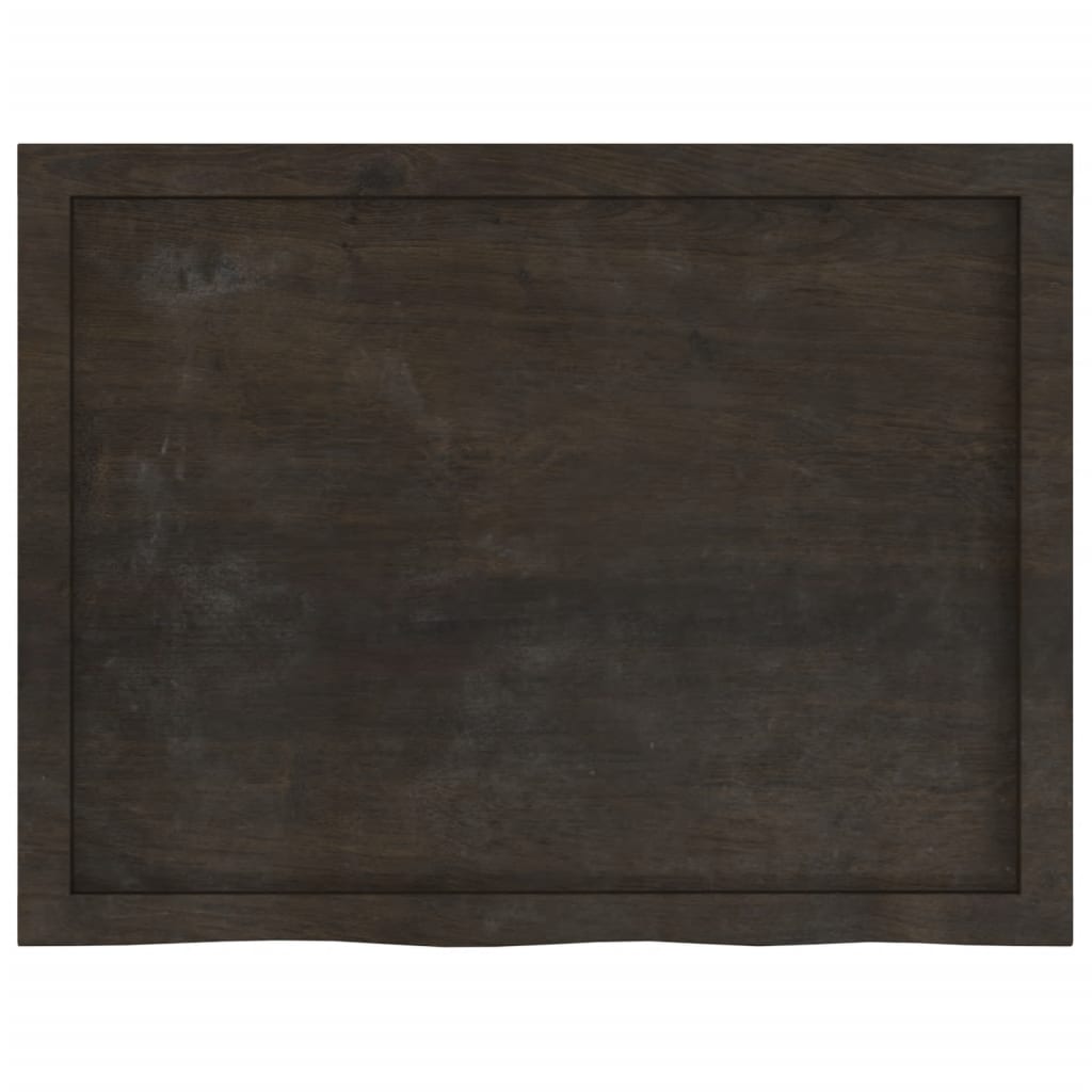 Ripiano 80X30X(2-6) Cm Massello Rovere Trattato Marrone Scuro