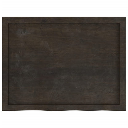 Ripiano 80X30X(2-6) Cm Massello Rovere Trattato Marrone Scuro