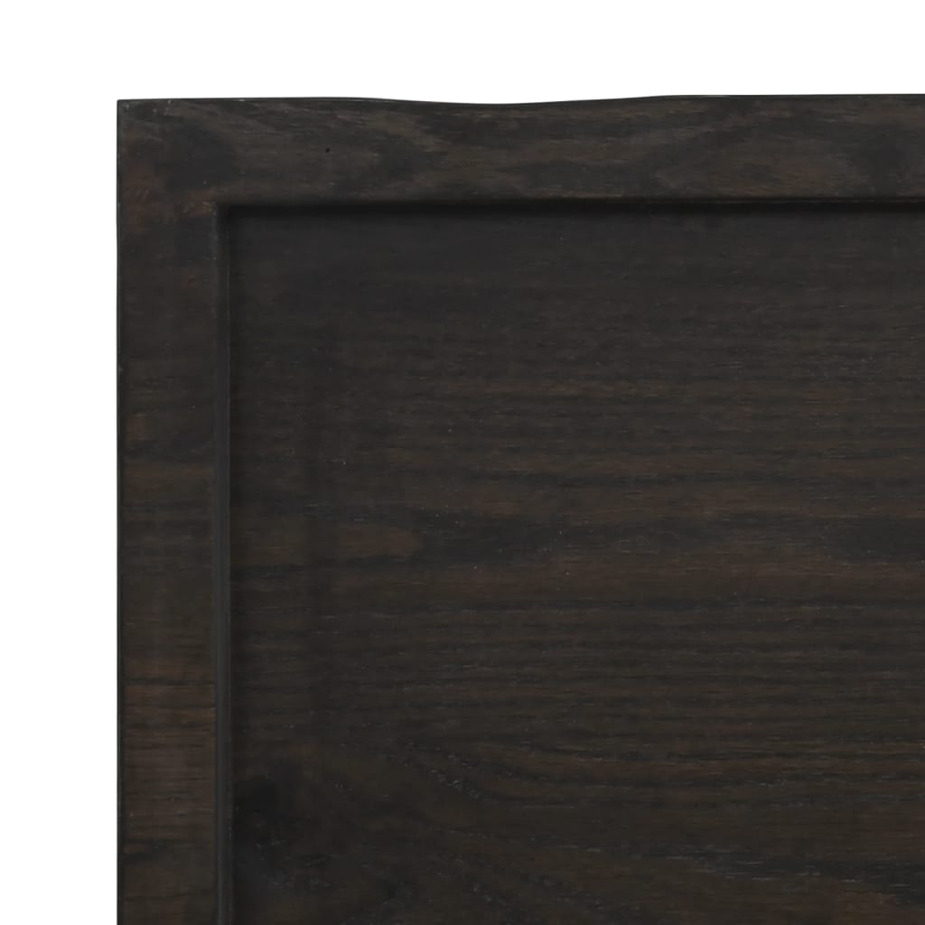 Ripiano 80X30X(2-6) Cm Massello Rovere Trattato Marrone Scuro