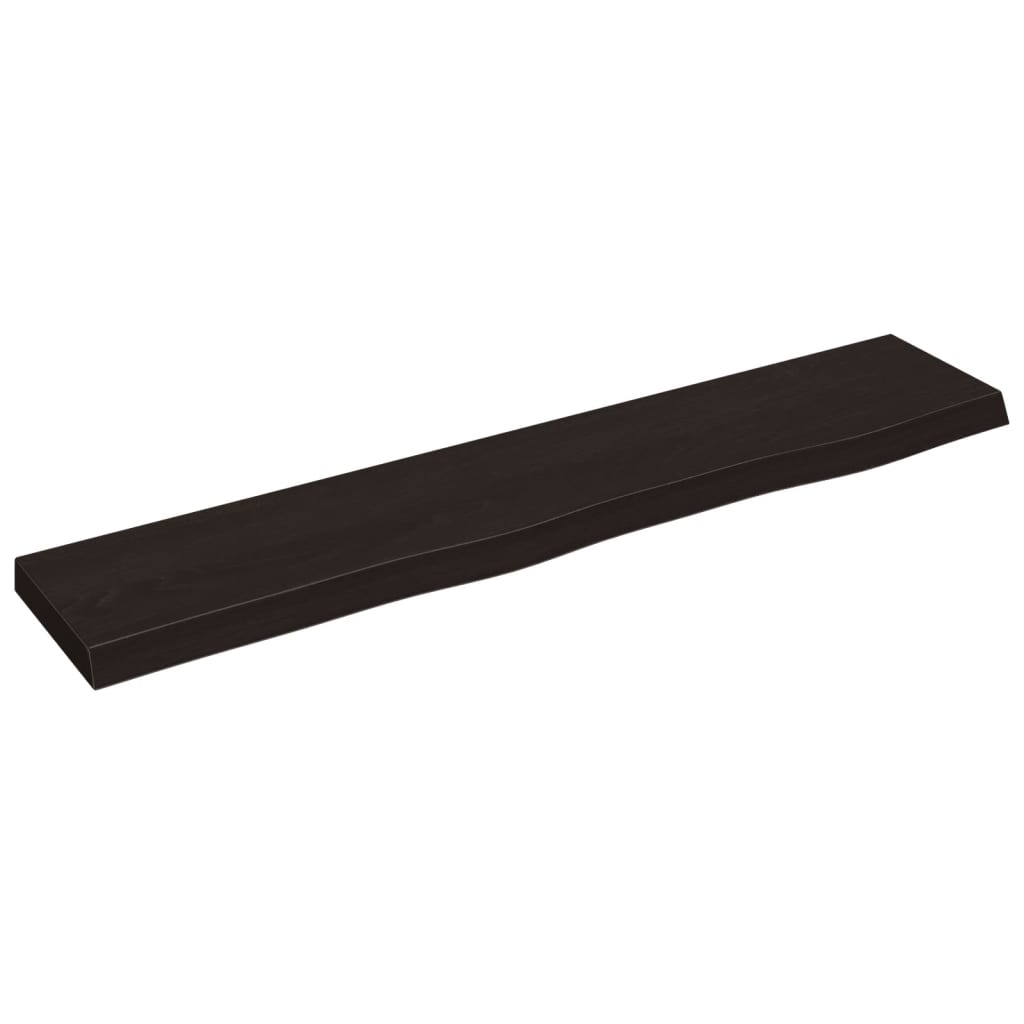 Ripiano Muro Marrone Scuro 100X20X4 Cm Massello Rovere Trattato Marrone Scuro