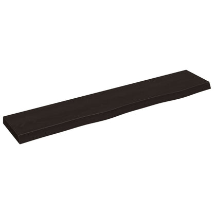 Ripiano Muro Marrone Scuro 100X20X4 Cm Massello Rovere Trattato Marrone Scuro