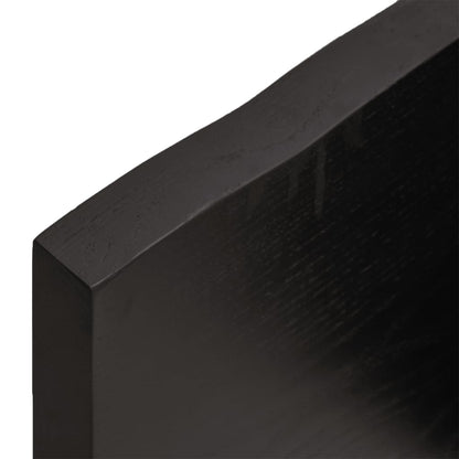 Ripiano Muro Marrone Scuro 100X20X4 Cm Massello Rovere Trattato Marrone Scuro