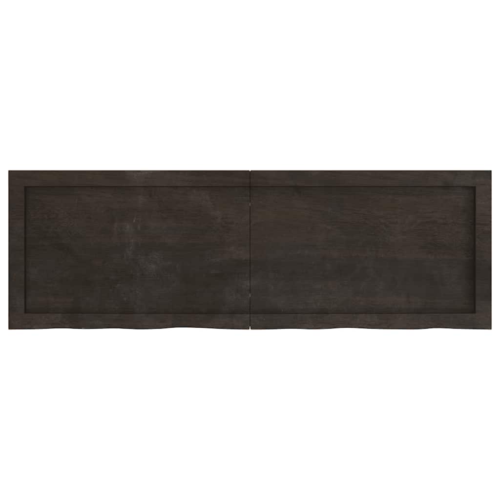 Ripiano 80X30X(2-6) Cm Massello Rovere Trattato Marrone Scuro