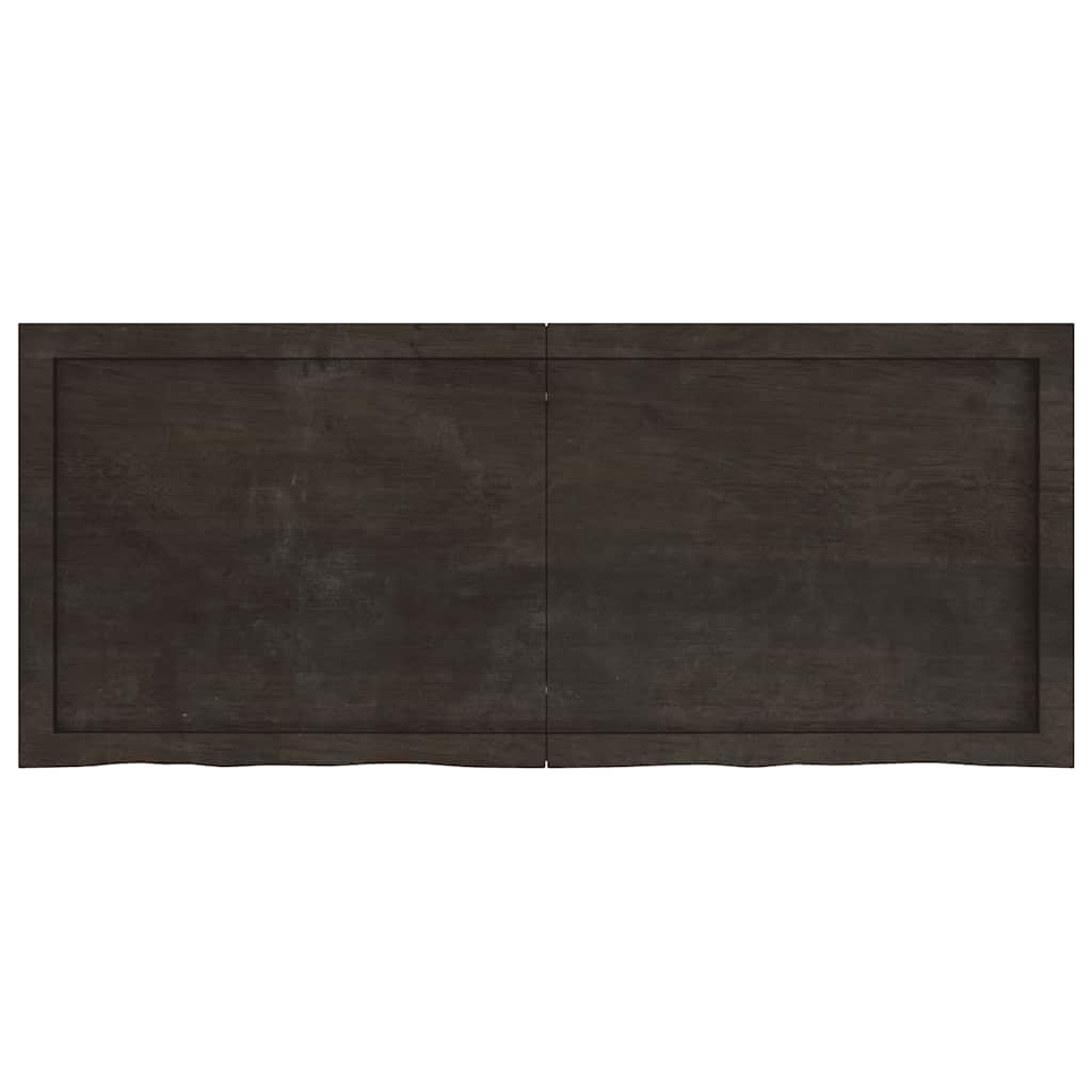 Ripiano 80X30X(2-6) Cm Massello Rovere Trattato Marrone Scuro
