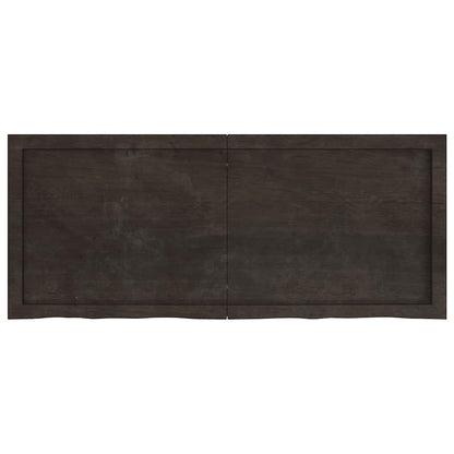 Ripiano 80X30X(2-6) Cm Massello Rovere Trattato Marrone Scuro