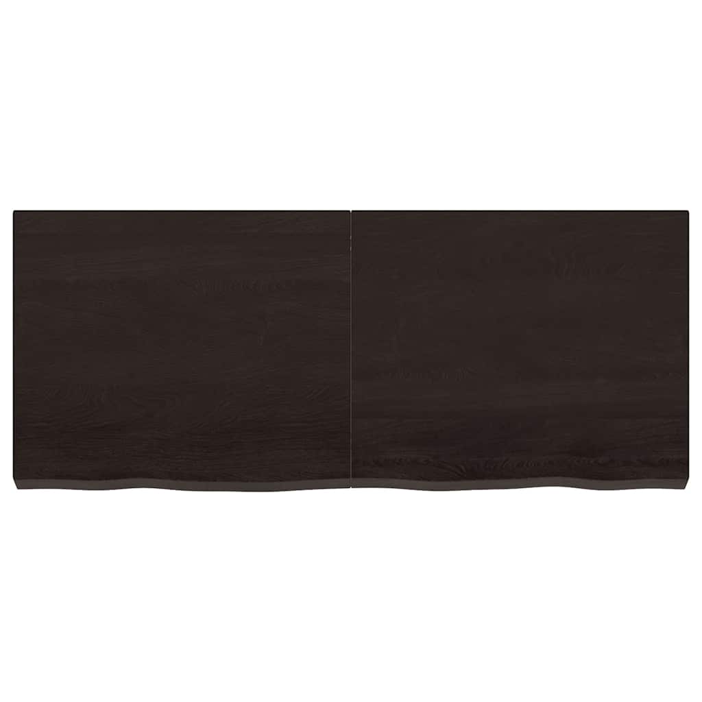 Ripiano 80X30X(2-6) Cm Massello Rovere Trattato Marrone Scuro
