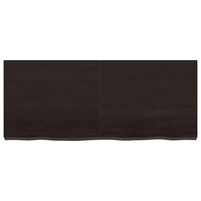 Ripiano 80X30X(2-6) Cm Massello Rovere Trattato Marrone Scuro