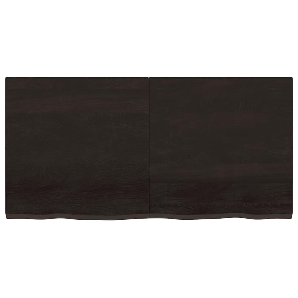 Ripiano 80X30X(2-6) Cm Massello Rovere Trattato Marrone Scuro