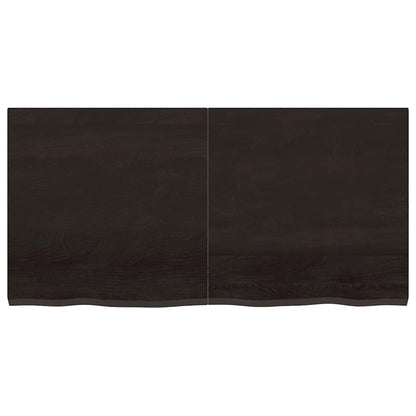 Ripiano 80X30X(2-6) Cm Massello Rovere Trattato Marrone Scuro