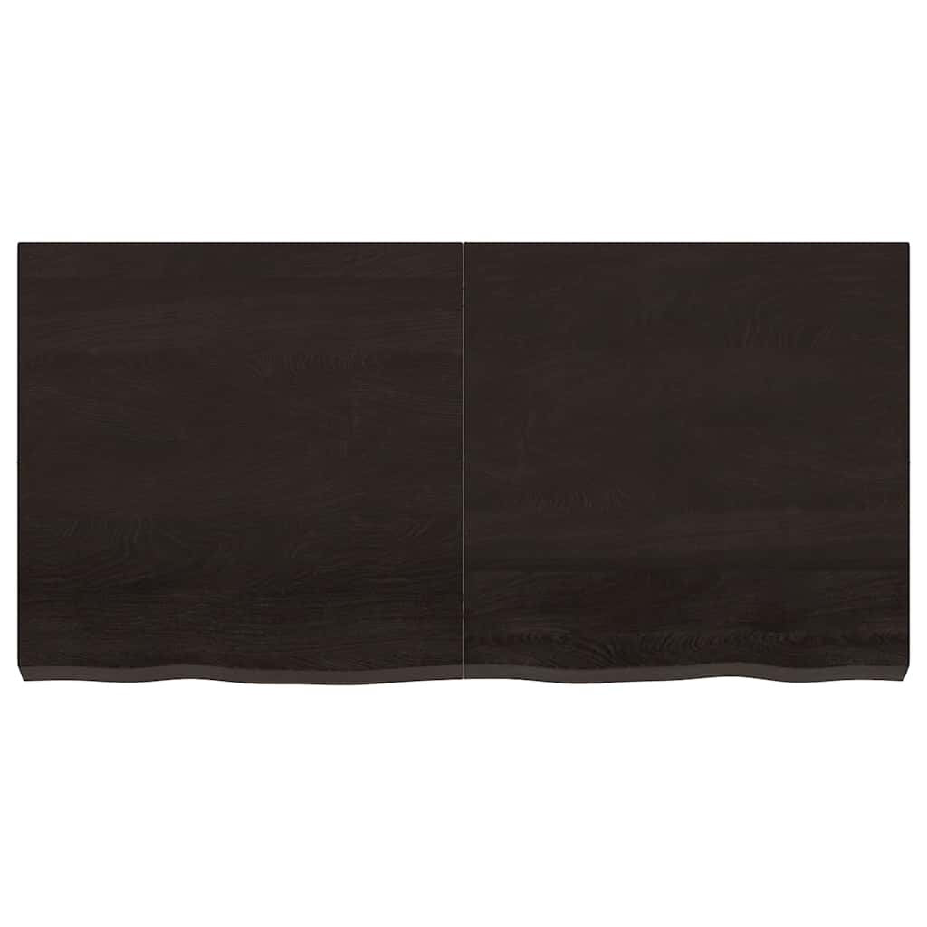 Ripiano 80X30X(2-6) Cm Massello Rovere Trattato Marrone Scuro