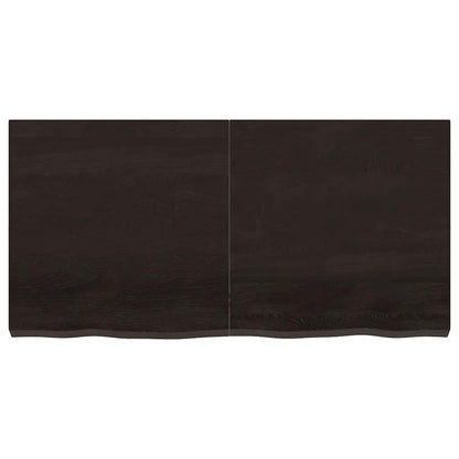 Ripiano 80X30X(2-6) Cm Massello Rovere Trattato Marrone Scuro