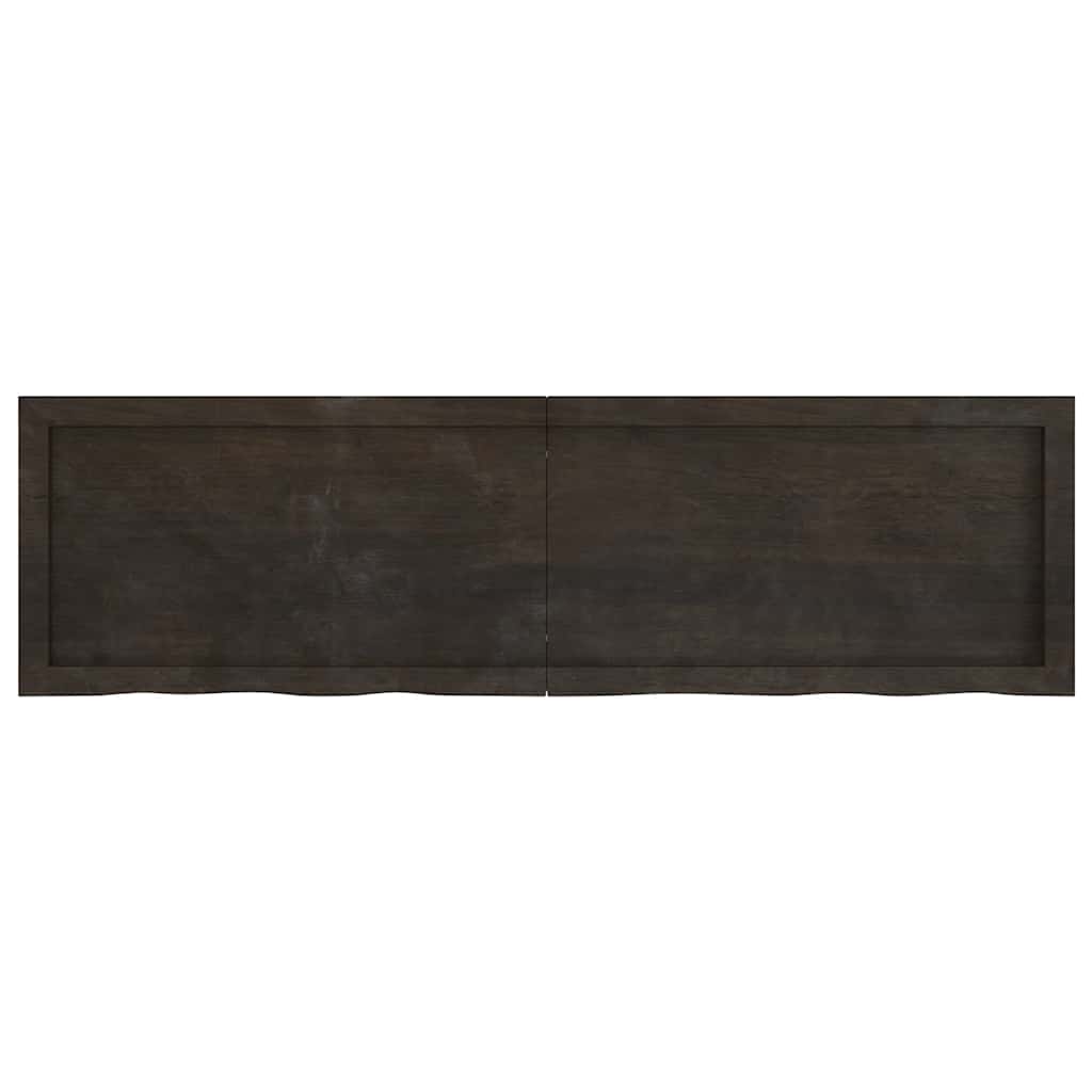 Ripiano 80X30X(2-6) Cm Massello Rovere Trattato Marrone Scuro