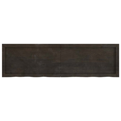 Ripiano 80X30X(2-6) Cm Massello Rovere Trattato Marrone Scuro