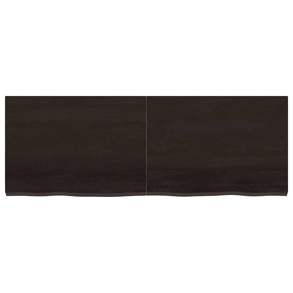 Ripiano 80X30X(2-6) Cm Massello Rovere Trattato Marrone Scuro