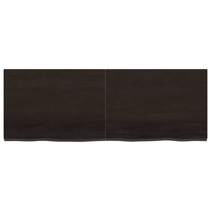 Ripiano 80X30X(2-6) Cm Massello Rovere Trattato Marrone Scuro