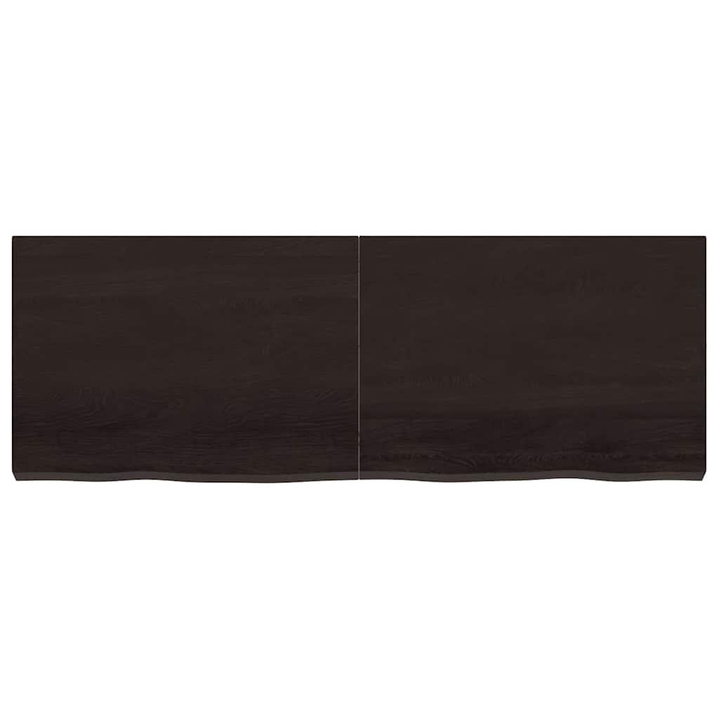 Ripiano 80X30X(2-6) Cm Massello Rovere Trattato Marrone Scuro