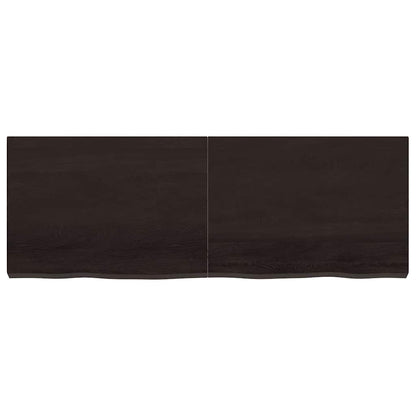 Ripiano 80X30X(2-6) Cm Massello Rovere Trattato Marrone Scuro