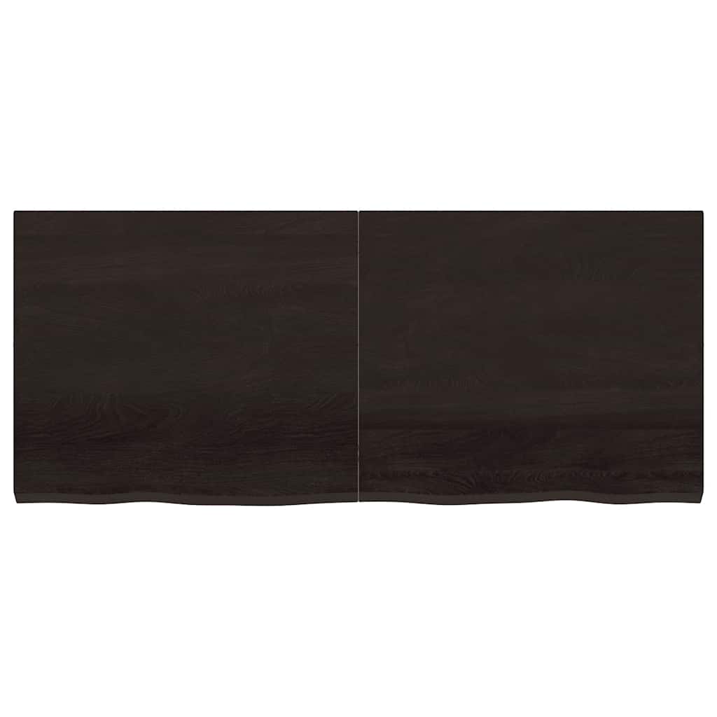 Ripiano 80X30X(2-6) Cm Massello Rovere Trattato Marrone Scuro