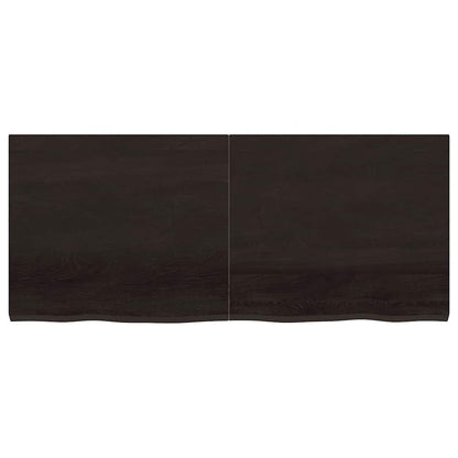 Ripiano 80X30X(2-6) Cm Massello Rovere Trattato Marrone Scuro