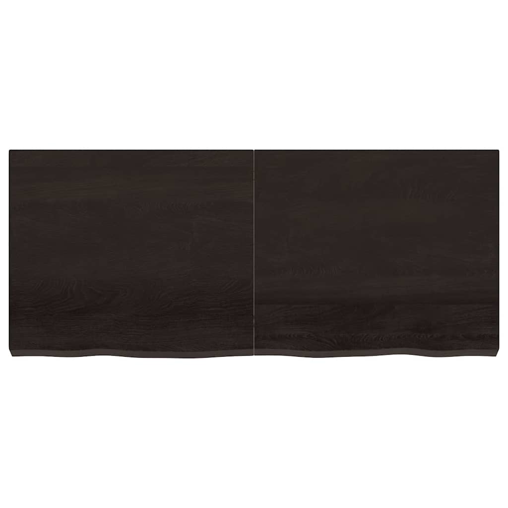 Ripiano 80X30X(2-6) Cm Massello Rovere Trattato Marrone Scuro