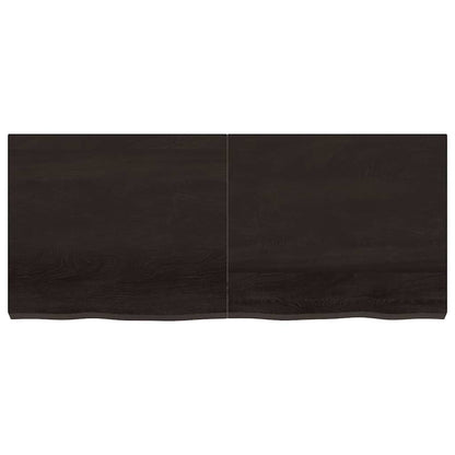 Ripiano 80X30X(2-6) Cm Massello Rovere Trattato Marrone Scuro