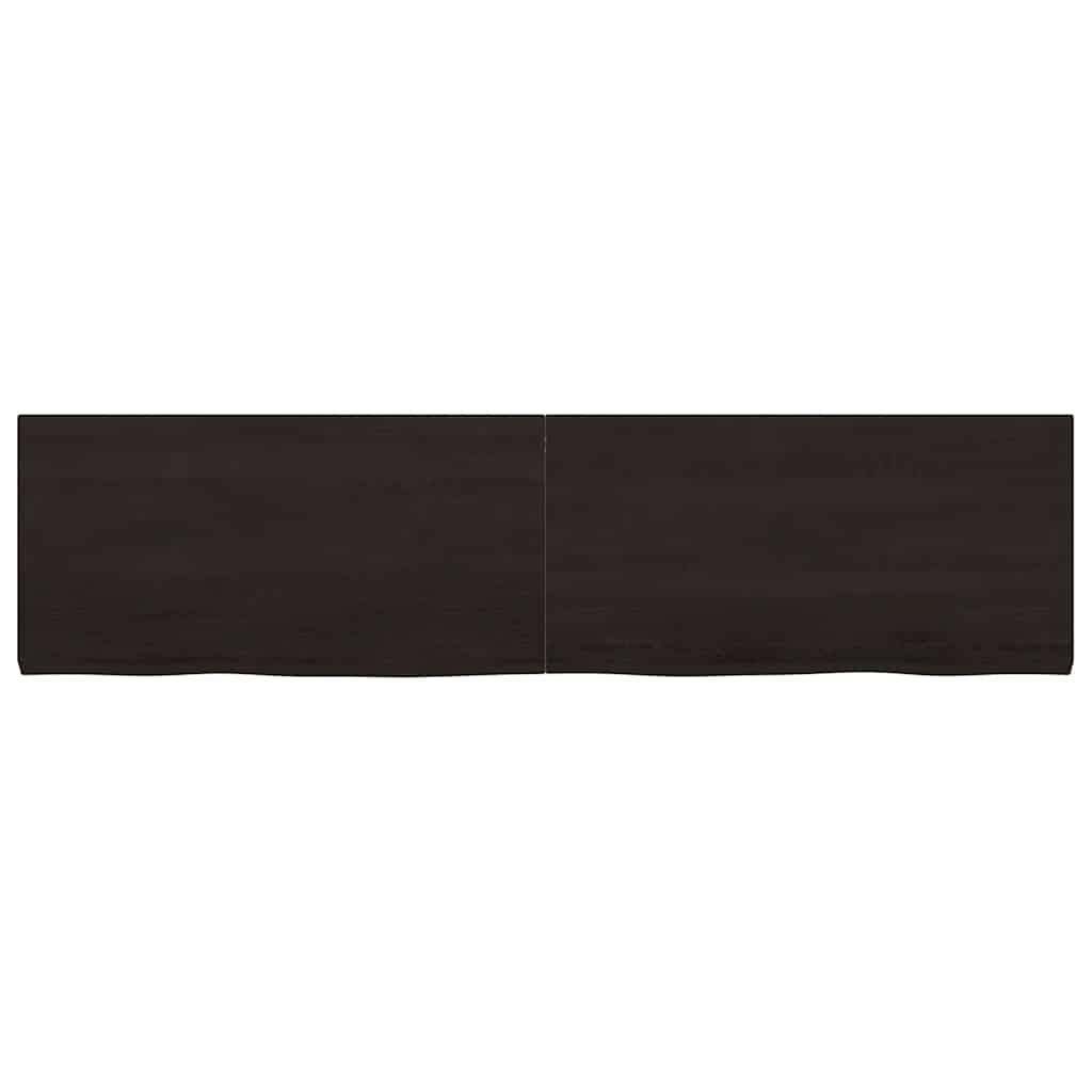 Ripiano 80X30X(2-6) Cm Massello Rovere Trattato Marrone Scuro