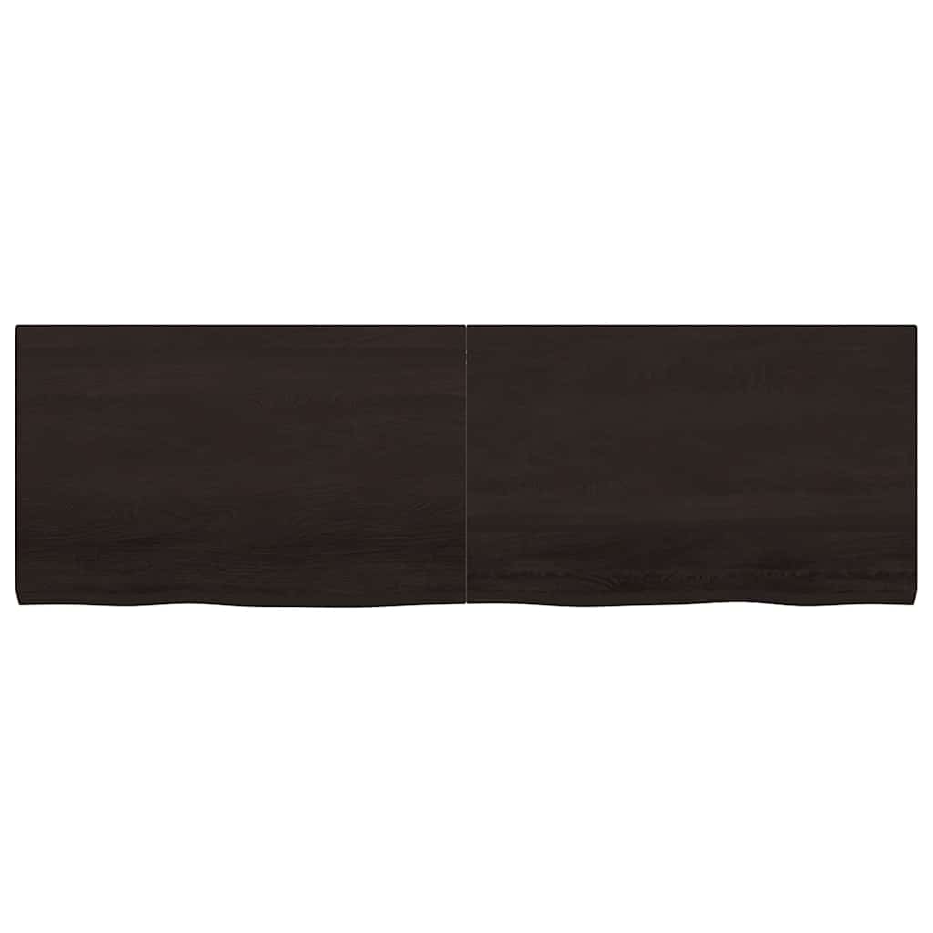 Ripiano 80X30X(2-6) Cm Massello Rovere Trattato Marrone Scuro