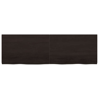 Ripiano 80X30X(2-6) Cm Massello Rovere Trattato Marrone Scuro