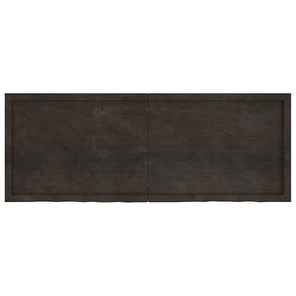 Ripiano 80X30X(2-6) Cm Massello Rovere Trattato Marrone Scuro