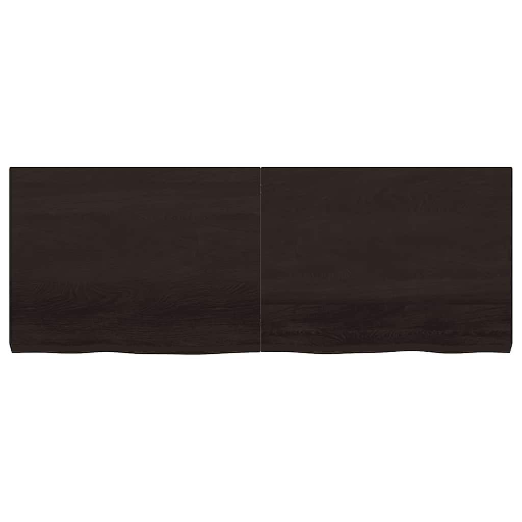 Ripiano 80X30X(2-6) Cm Massello Rovere Trattato Marrone Scuro