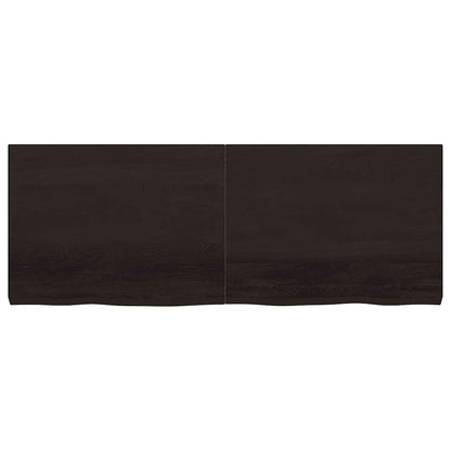Ripiano 80X30X(2-6) Cm Massello Rovere Trattato Marrone Scuro