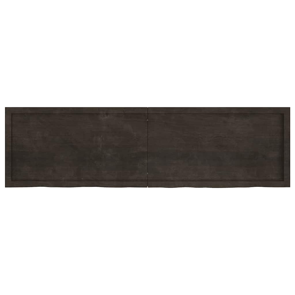 Ripiano 80X30X(2-6) Cm Massello Rovere Trattato Marrone Scuro