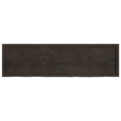 Ripiano 80X30X(2-6) Cm Massello Rovere Trattato Marrone Scuro