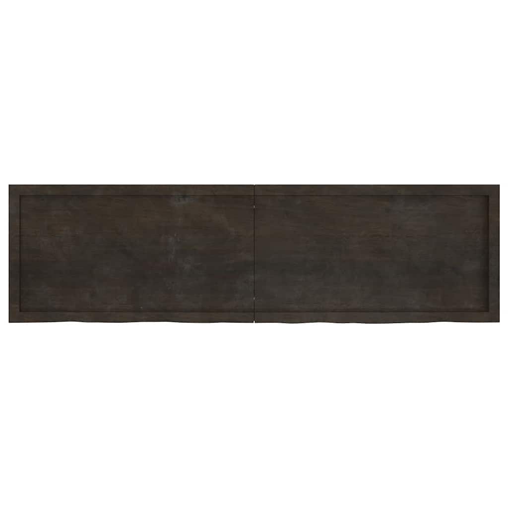 Ripiano 80X30X(2-6) Cm Massello Rovere Trattato Marrone Scuro
