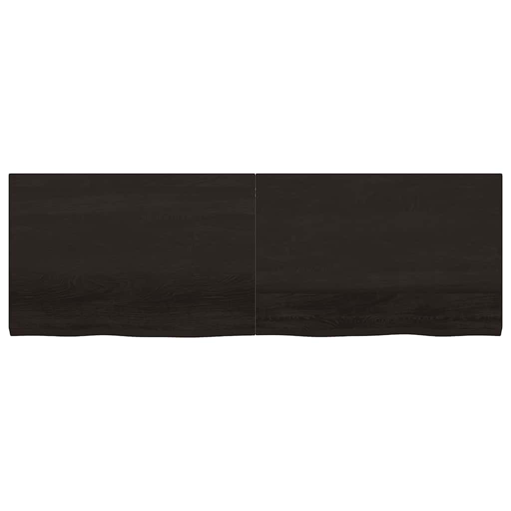 Ripiano 80X30X(2-6) Cm Massello Rovere Trattato Marrone Scuro