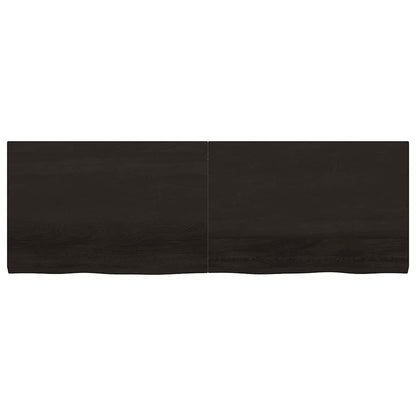 Ripiano 80X30X(2-6) Cm Massello Rovere Trattato Marrone Scuro